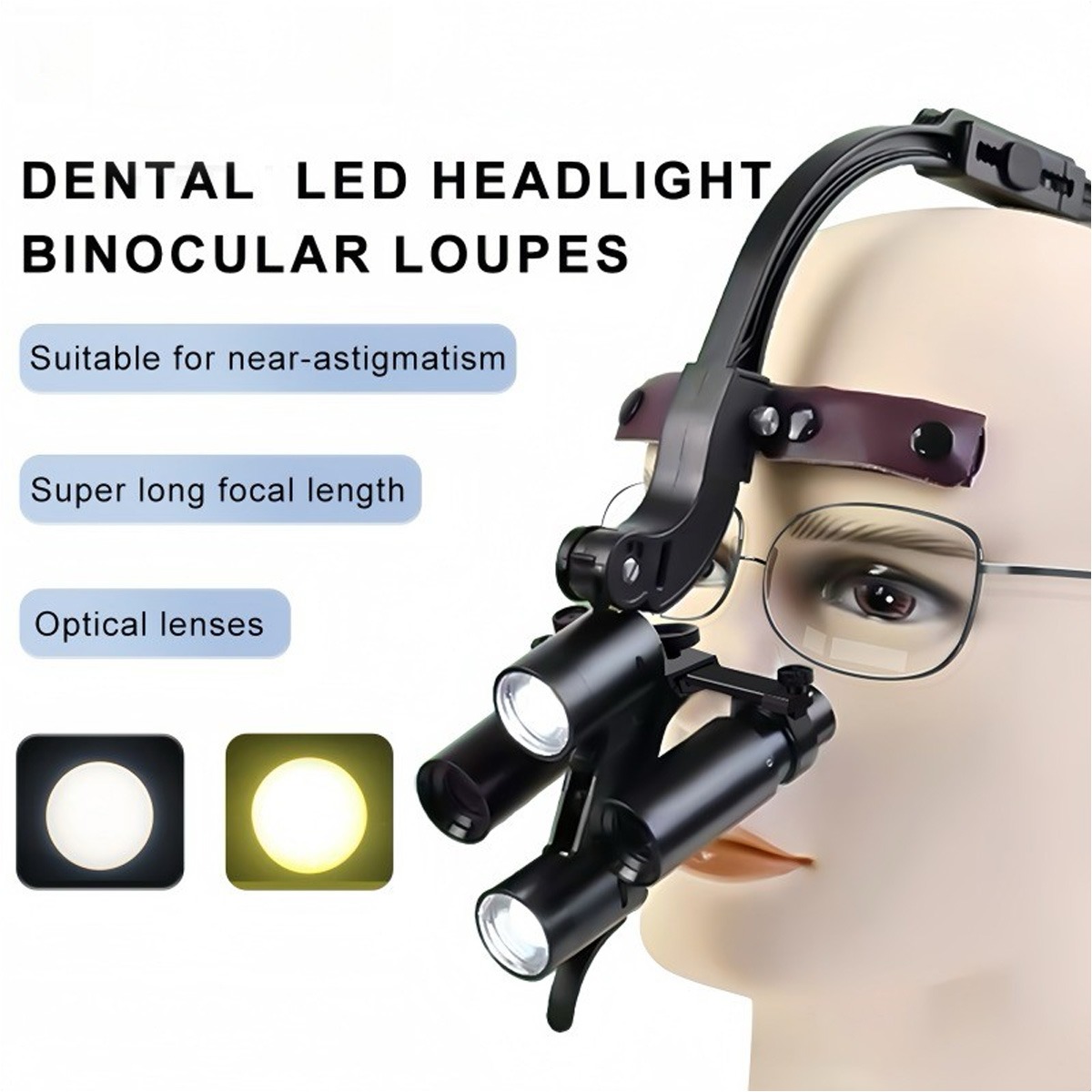 EndoKing Head-Mounted Interchangeable Surgical Loupes (2.5x, 3.5x, 6x) With LED and Magnifying Glasses (1.5x, 2x, 2.5x, 3x)