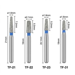 Mani Diamond Airotor Burs - Taper Flat End / Tf Series (Pack of 5)