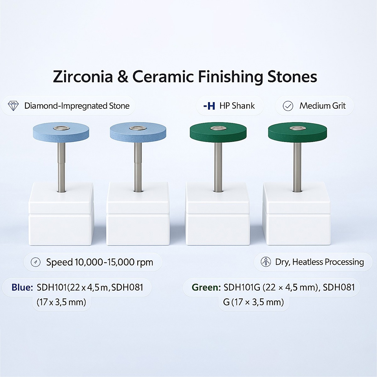Labodent Diamond Stones HP For Zirconia & Ceramic Grinding And Polishing