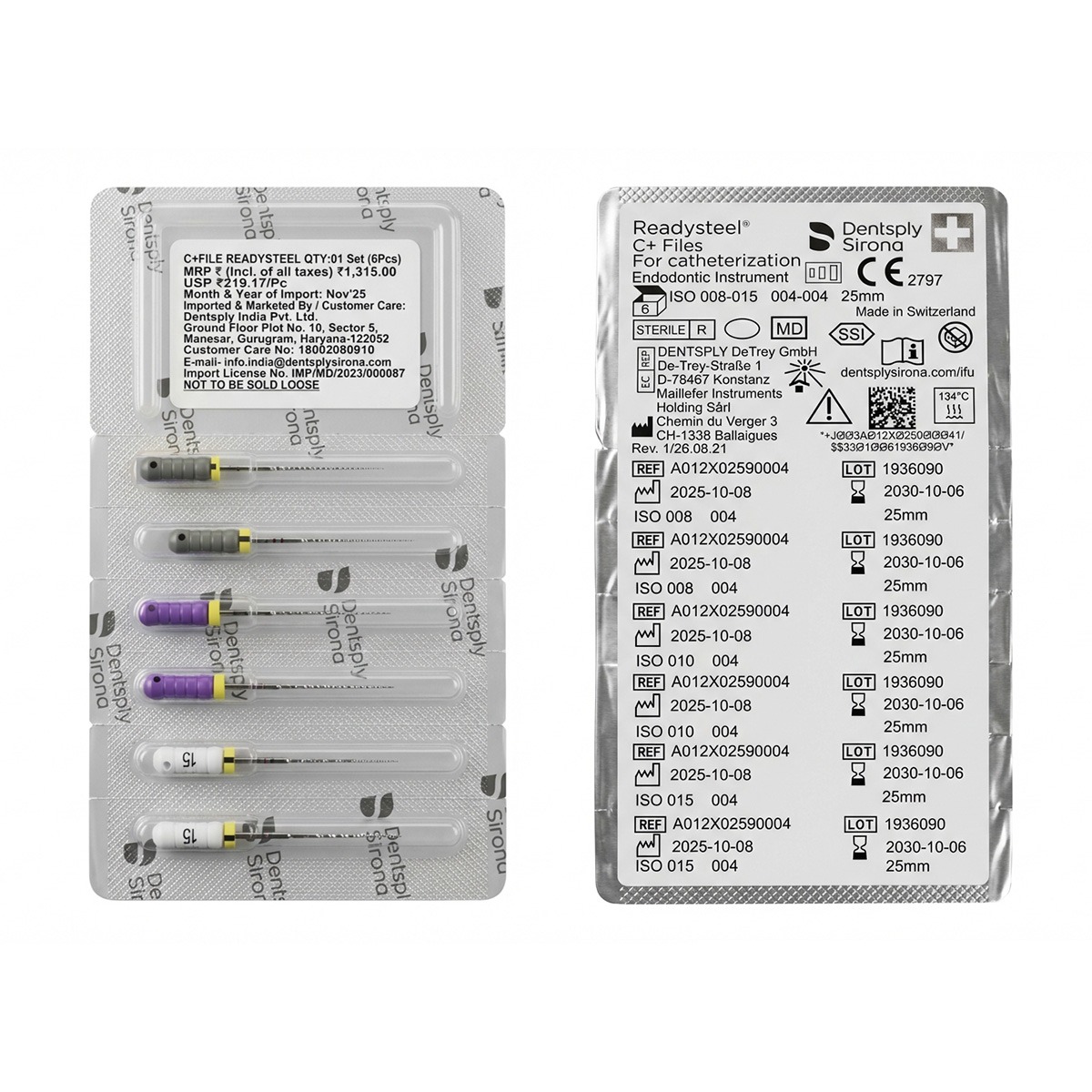 Dentsply C+ Ready Steel Endodontic Hand Files 25mm