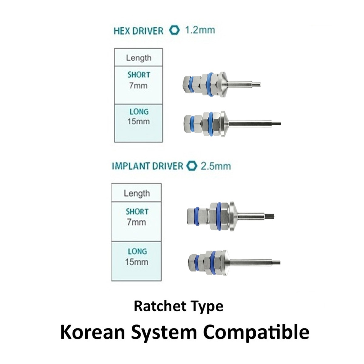 Julldent Implant Drivers and Hex Drivers