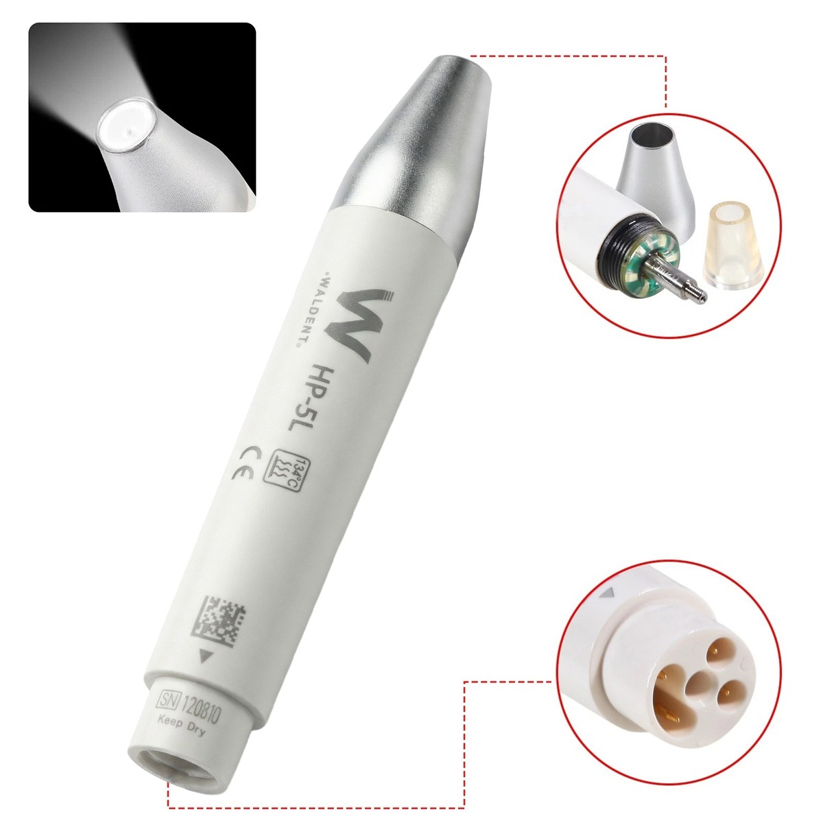 Waldent Scaler Handpiece For Ultrawave MaxPiezo 4 LED Ultrasonic Scaler 