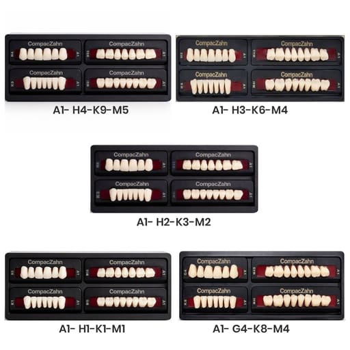 Rubydent CompacZahn Acrylic Denture Teeth A1 (Set of 28)