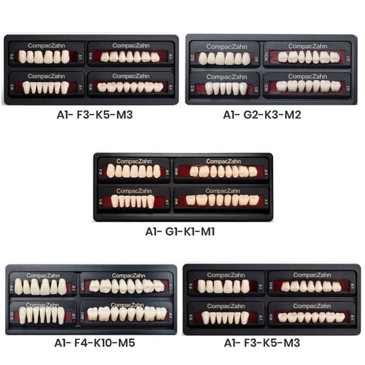 Rubydent CompacZahn Acrylic Denture Teeth A1 (Set of 28)