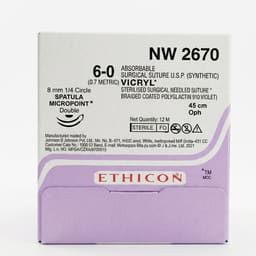 Ethicon Vicryl #6-0 Absorbable Violet Braided Suture - 8