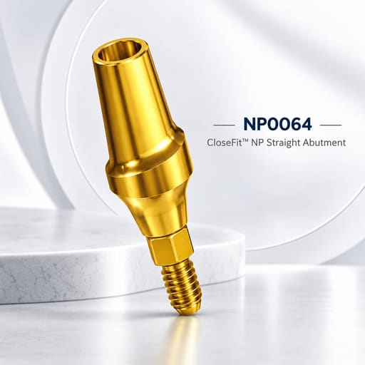 Adin CloseFit NP Straight Abutment 4.4mm x GH 3mm x 11.7mm (NP0064)