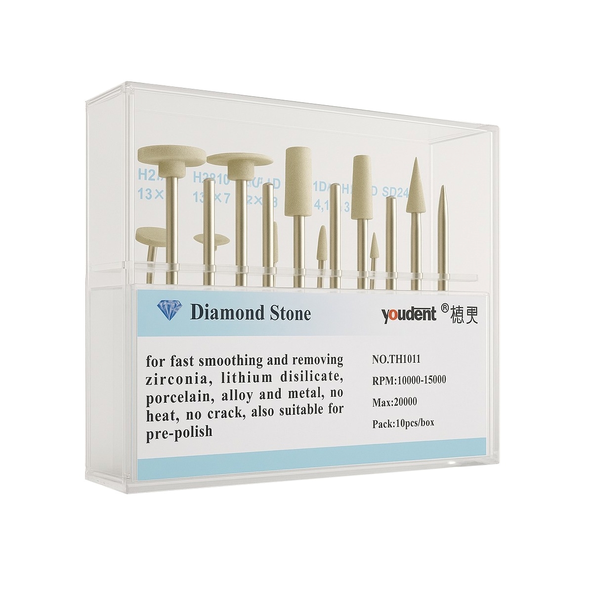 Youdent Diamond Stones For Zirconia, Ceramic, Porcelain & Metal HP