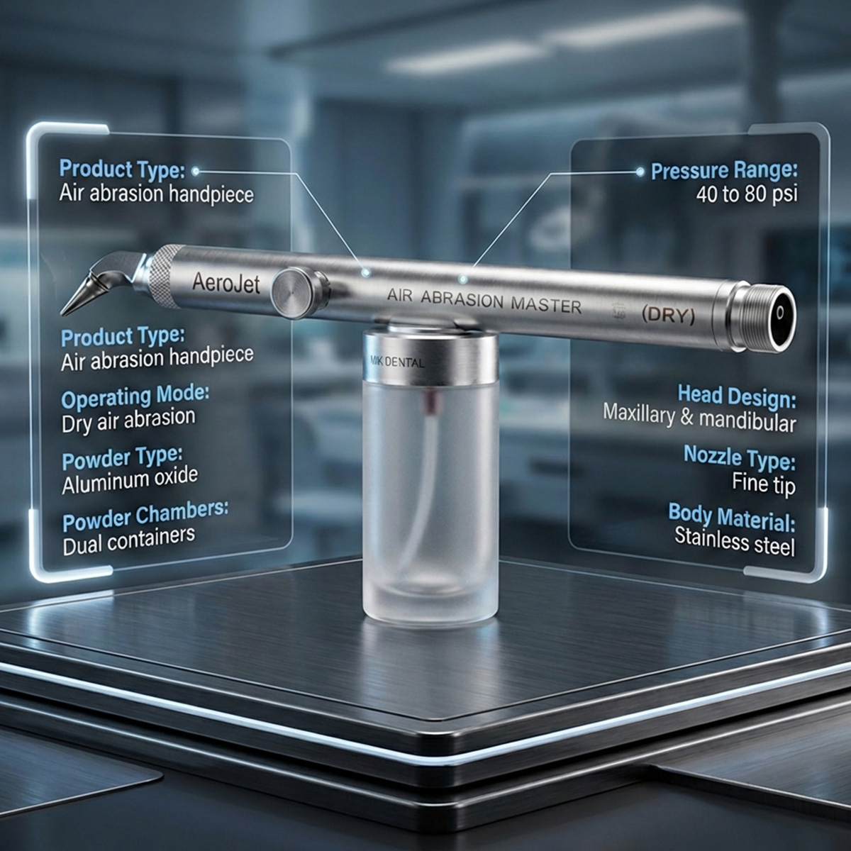 MIK AeroJet Dry Air Abrasion Handpiece