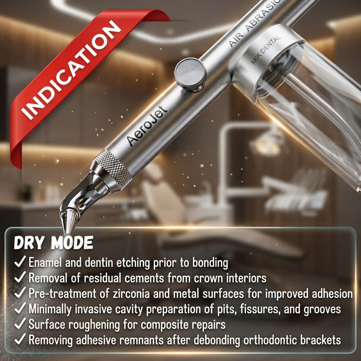 MIK AeroJet Dry Air Abrasion Handpiece