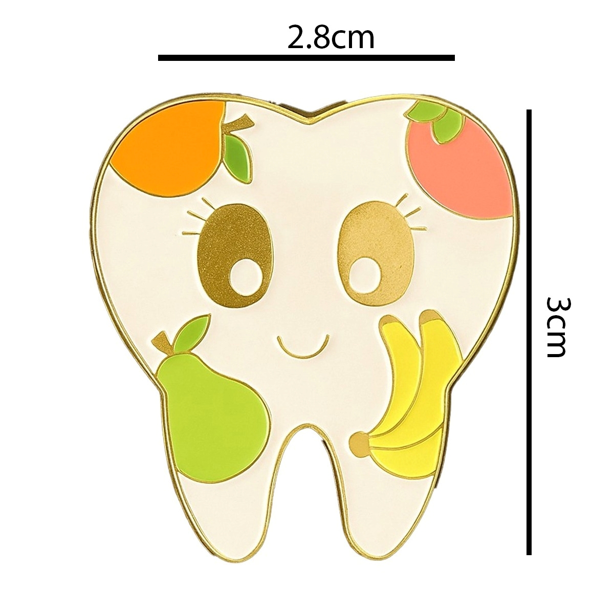 iDENTical Tooth Shape Brooch With Fruit Design - Pack Of 1 (ZYR-7364)
