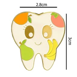 iDENTical Tooth Shape Brooch With Fruit Design - Pack Of 1 (ZYR-7364) - 2