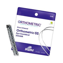OrthoMetric Braided Eight Strand Woven SS Archwire Rectangular - 017 x 025 Upper - (51.55.2517)