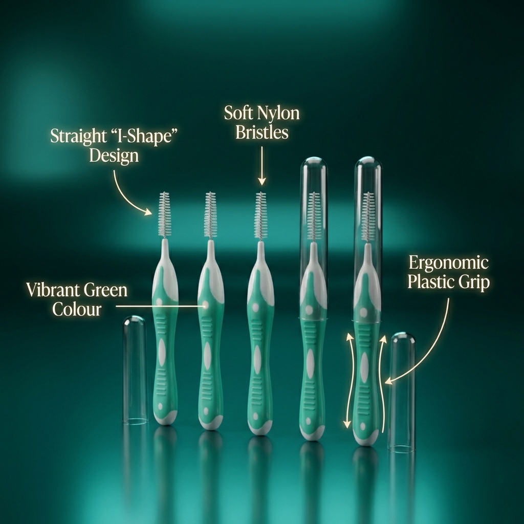 MyOra FlexiClean I-Shape Interdental Brush 0.6mm Green - Pack Of 1