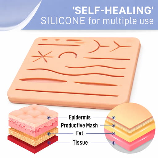 iDENTical Silicone Suture Practice Pad with 14 Pre-cuts- Type B