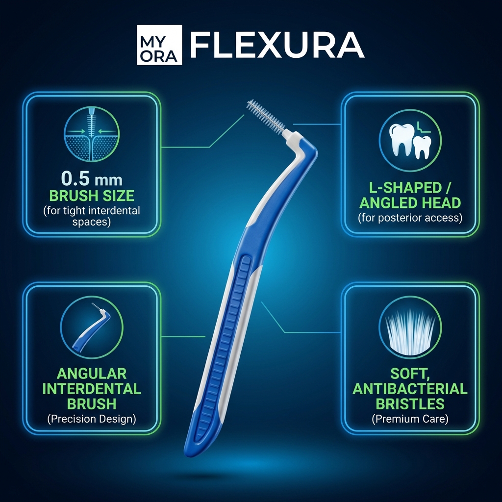 MyOra Flexura Angular Interdental Brush 0.5mm - Pack Of 1 (5 Pcs/Pack)