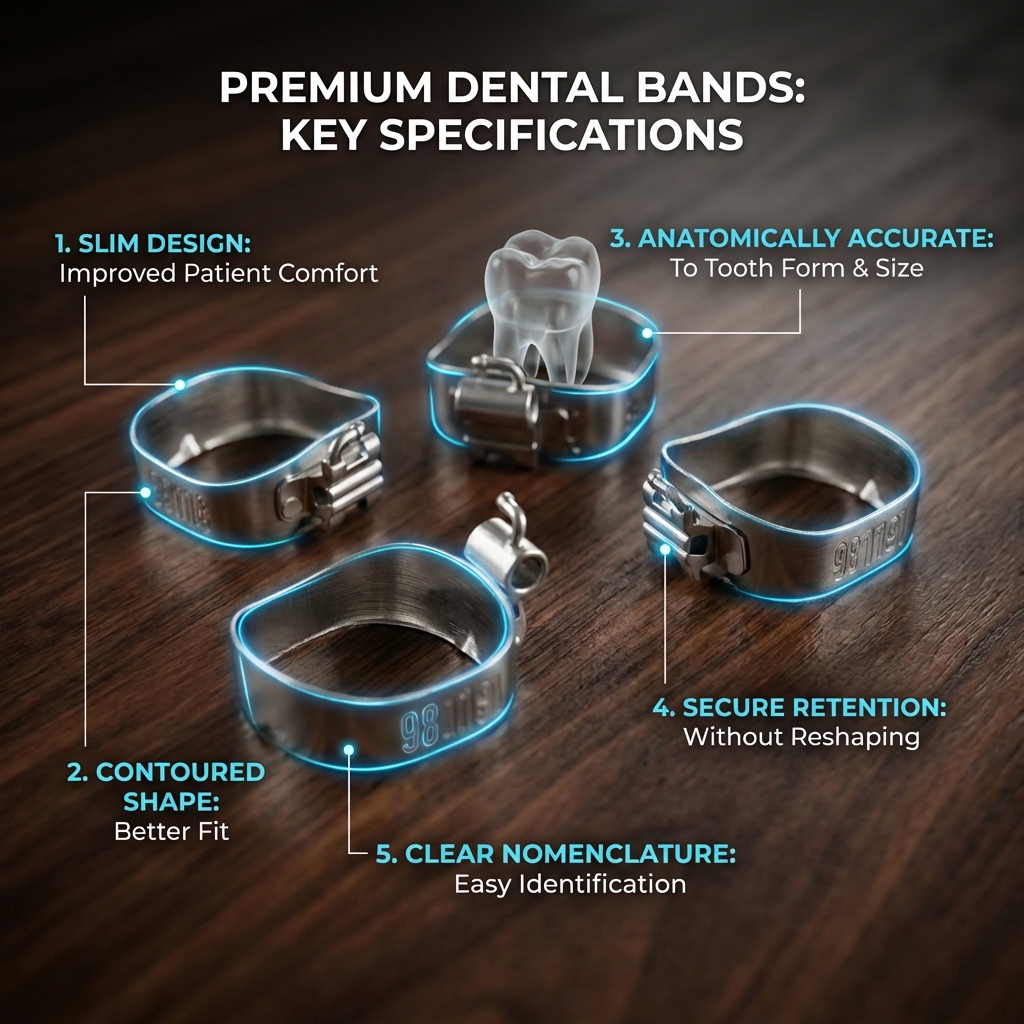 Natural Molar Bands Convertible MBT 0.022 1st Molar U2L1 (Pack of 4)