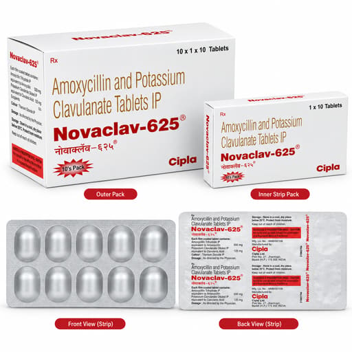 Cipla Novaclav - 625 (Pack of 10 Strips)
