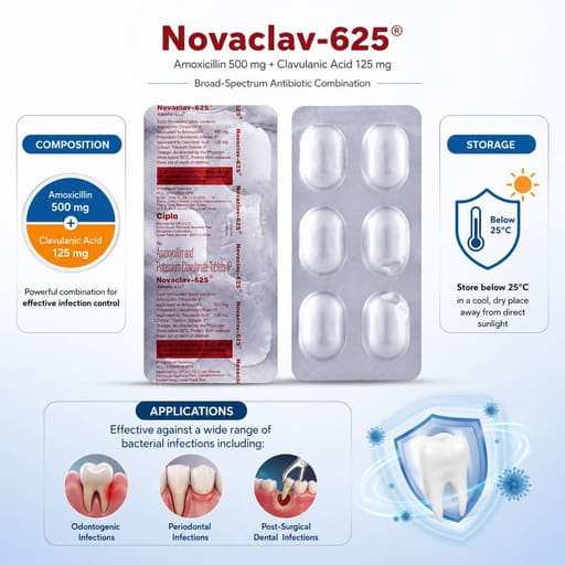 Cipla Novaclav - 625 (Pack of 20 Strips)