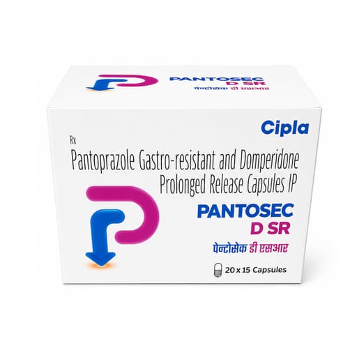 Cipla Pantosec D SR Capsules | Pantoprazole 40mg + Domperidone 30mg