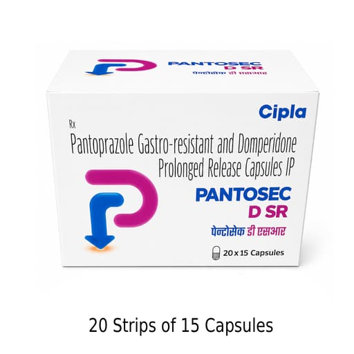 Cipla Pantosec D SR Capsules | Pantoprazole 40mg + Domperidone 30mg