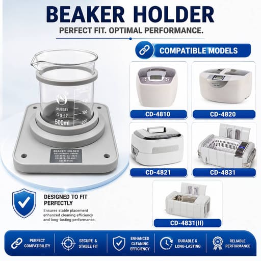 Codyson Glass Beaker & Holder for Ultrasonic Cleaner (500ml)