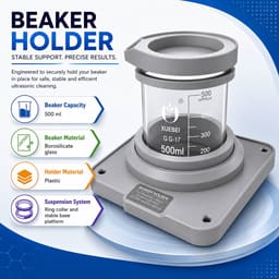 Codyson Glass Beaker & Holder for Ultrasonic Cleaner (500ml) - 7