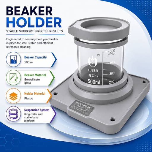 Codyson Glass Beaker & Holder for Ultrasonic Cleaner (500ml)