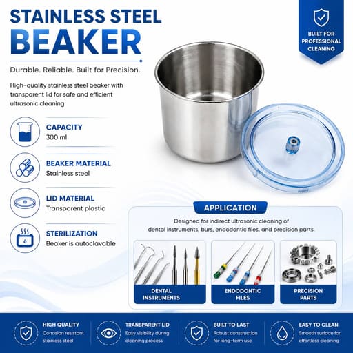 Codyson Stainless Steel Cleaning Beaker for Ultrasonic Cleaner (300ml)