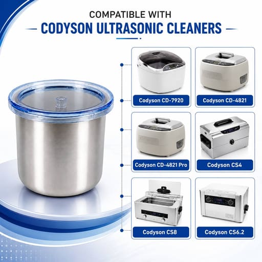 Codyson Stainless Steel Cleaning Beaker for Ultrasonic Cleaner (300ml)