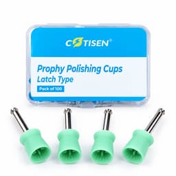 Cotisen Prophy Polishing Cups - Latch Type (Green Color) (Pack of 100)