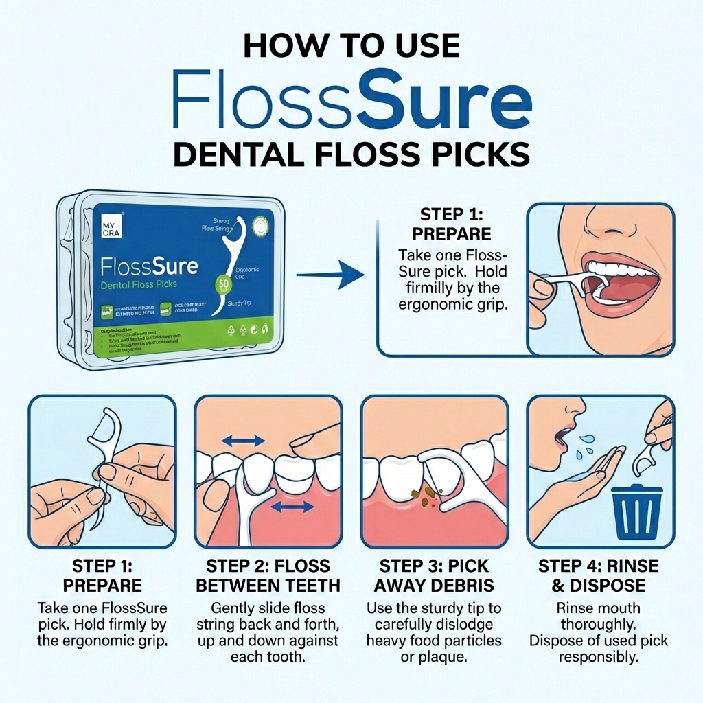 MyOra FlossSure Dental Floss Picks - Pack Of 1 (50 Picks/Pack)