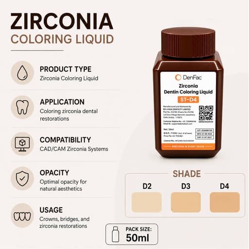 Denfac Zirconia Dentin Coloring Liquid ST - D Shade Series