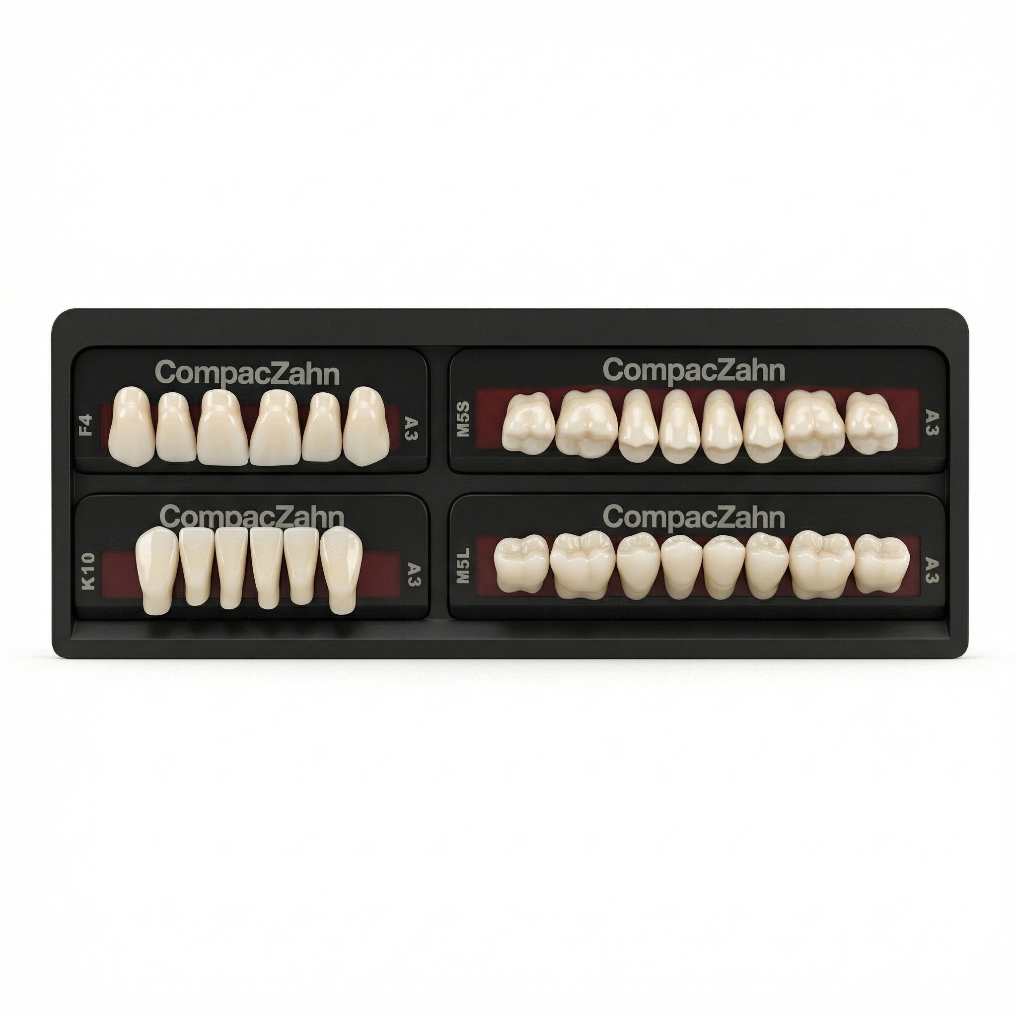 Rubydent CompacZahn Acrylic Denture natural shade Teeth A3- F4-K10-M5 (Set of 28) (2 layered)
