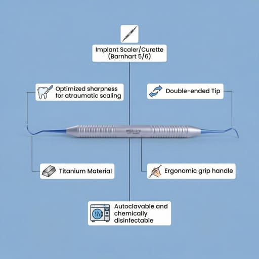GDC Titanium Implant Barnhart Scaler/Curette - IMSBH5/6