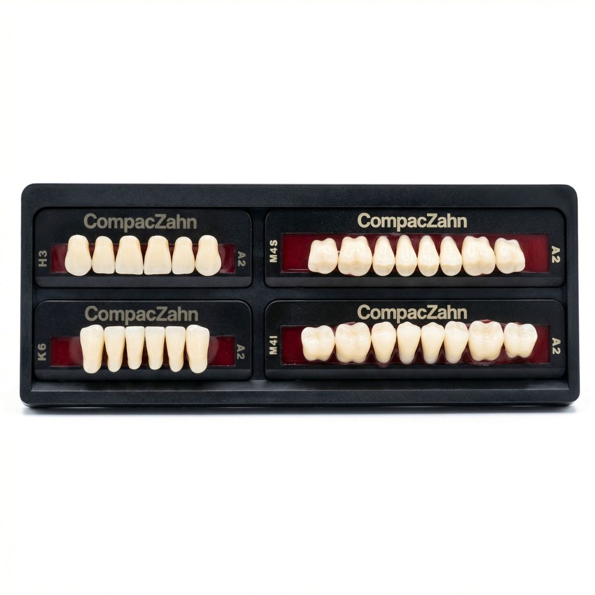 Rubydent CompacZahn Acrylic Denture natural shade Teeth A2- H3-K6-M4 (Set of 28) (2 layered)