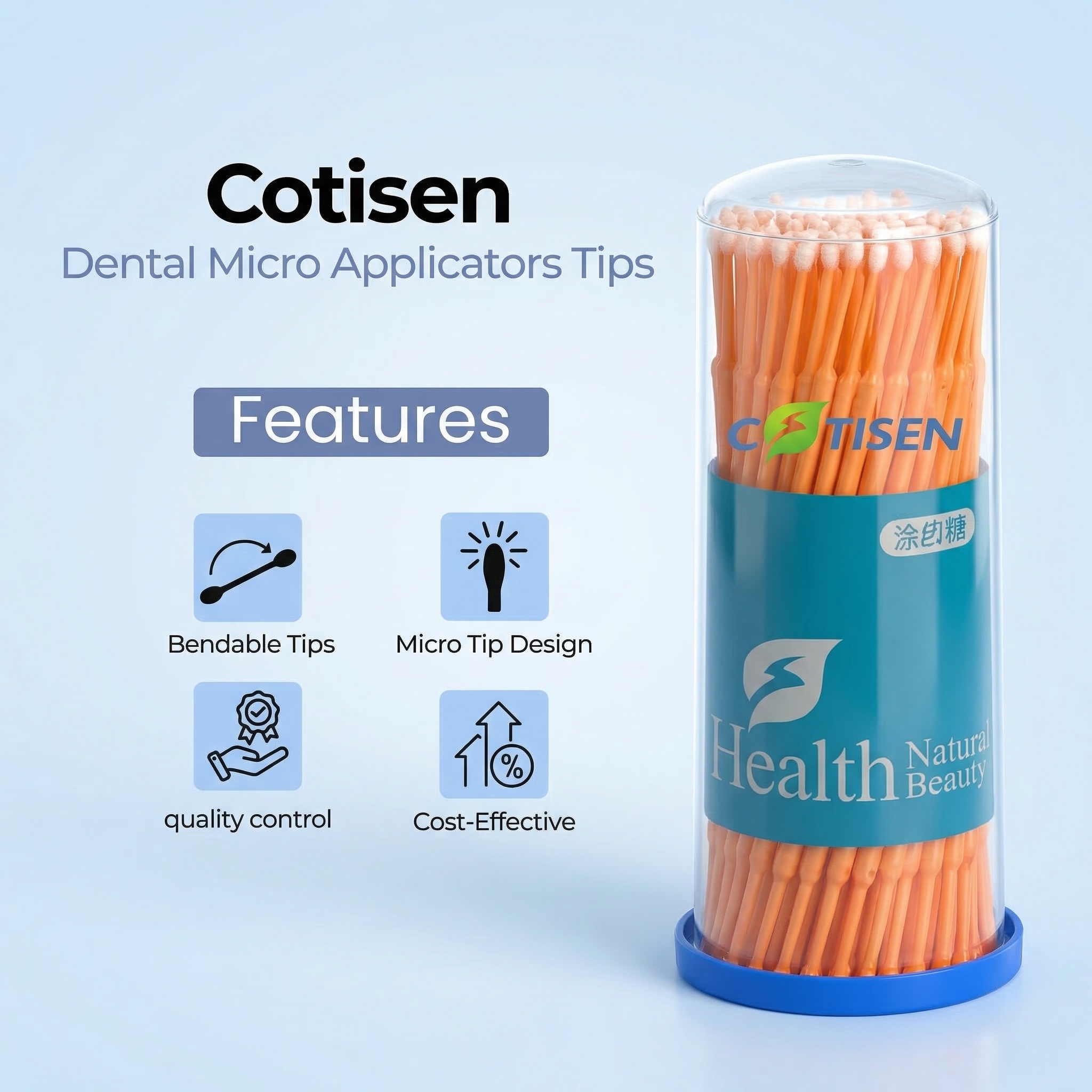 Cotisen Micro Applicators - Super Fine Orange (Pack of 1)