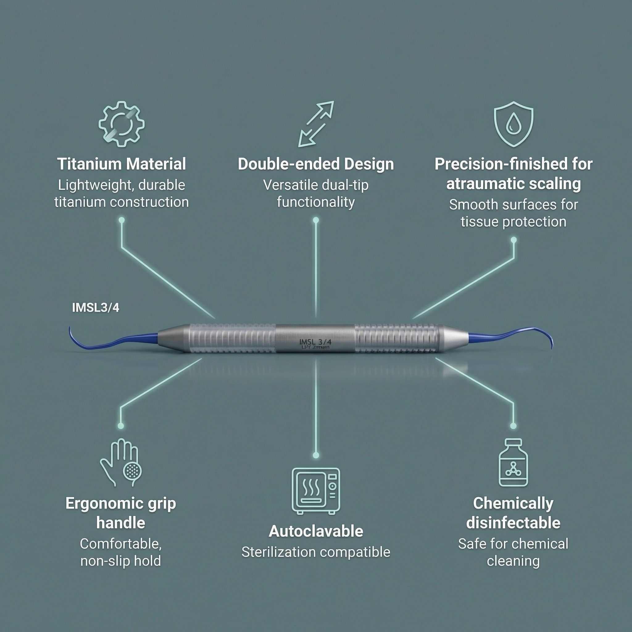 GDC Titanium Implant Langer Curette - IMSL3/4
