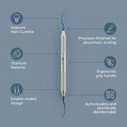 GDC Titanium Implant Mini Curette - IMSAS11/12 - 2