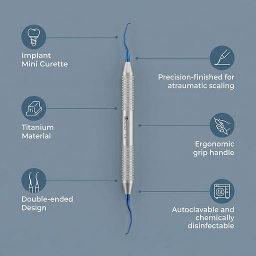 GDC Titanium Implant Mini Curette - IMSAS11/12