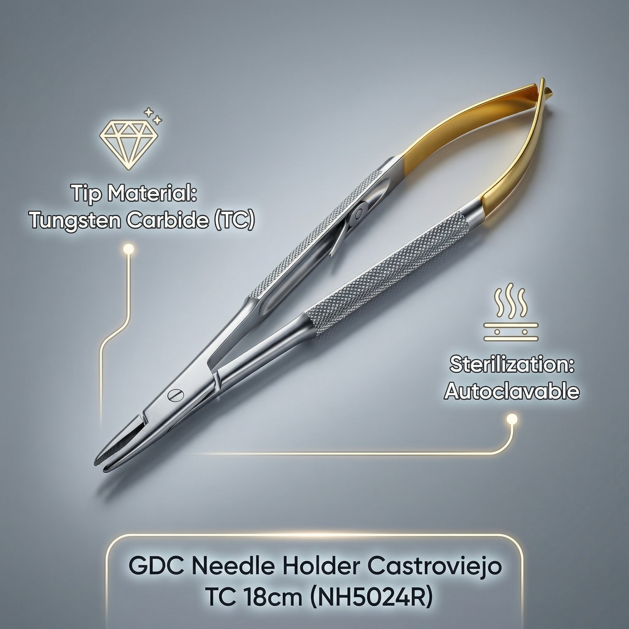 GDC Needle Holder Castroviejo TC 18cm - NH5024R