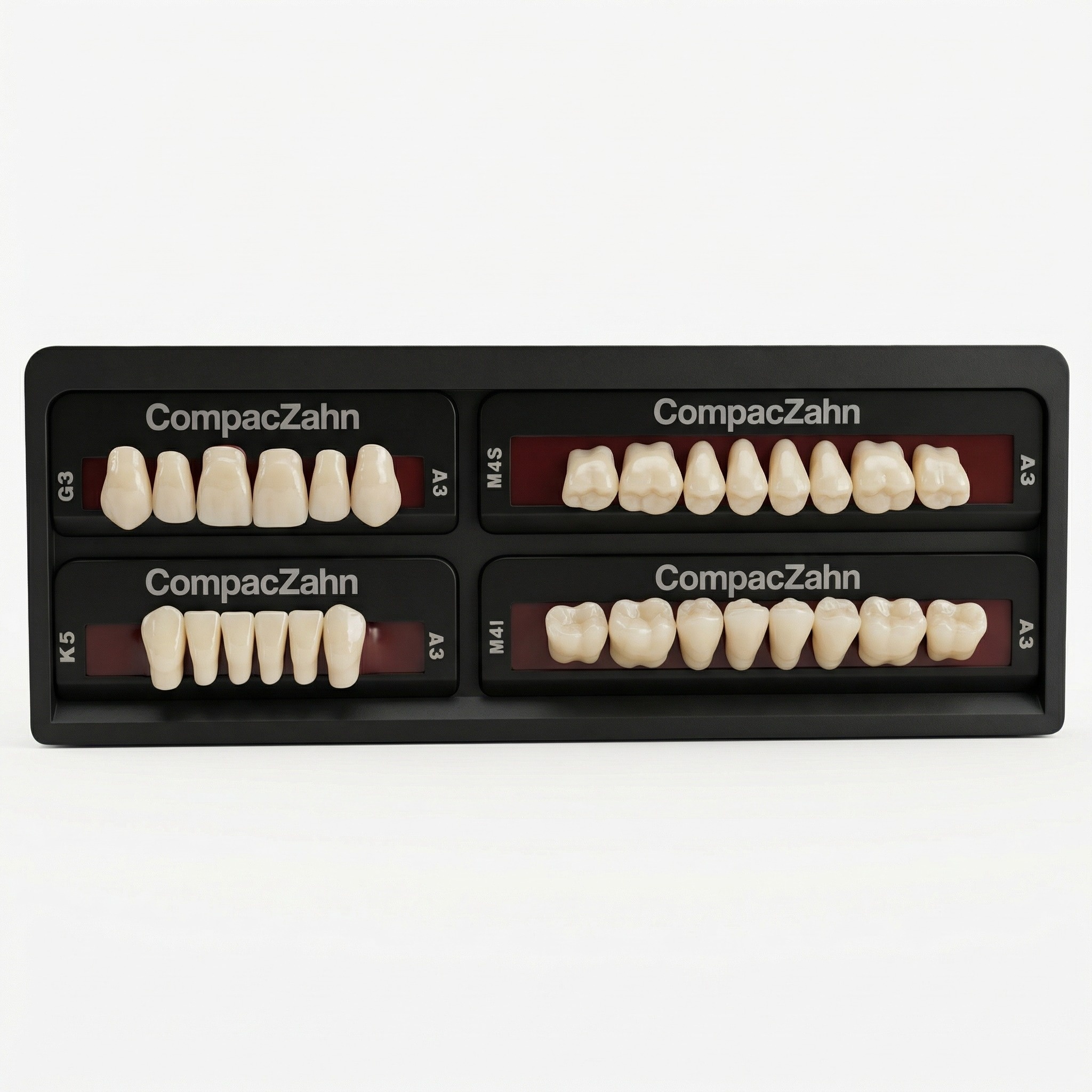Rubydent CompacZahn Acrylic Denture natural shade Teeth A3- E2-K5-M4 (Set of 28) (2 layered)