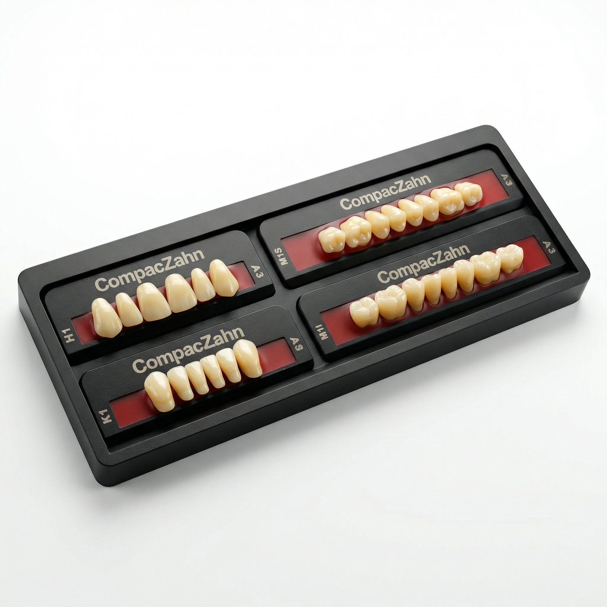 Rubydent CompacZahn Acrylic Denture natural shade Teeth A3- H1-K1-M1 (Set of 28) (2 layered)