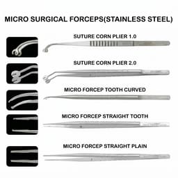 Julldent Micro Tissue Stainless Steel Forceps - Straight Tooth - 2