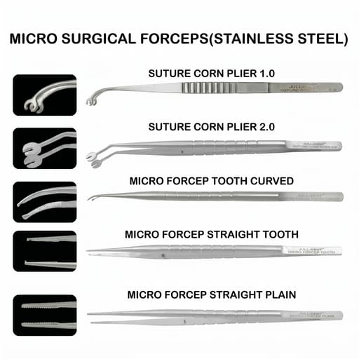 Julldent Micro Tissue Stainless Steel Forcep (JULL-DENT 074)