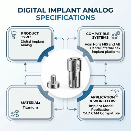 Dentaltech Adin | Noris | MIS | AB Dental Compatible Digital Analog