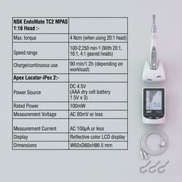 NSK EndoMate TC2 Endomotor With MPAS 1:16 Head & IPex II Apex Locator Combo (TC2IPEX2) - 4