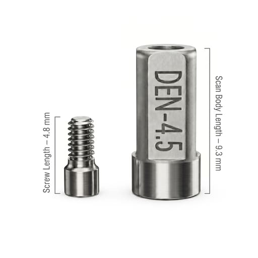 Dentaltech Dentium Implant Compatible Multi Unit Scan Body (Den 4.5-hybrid)