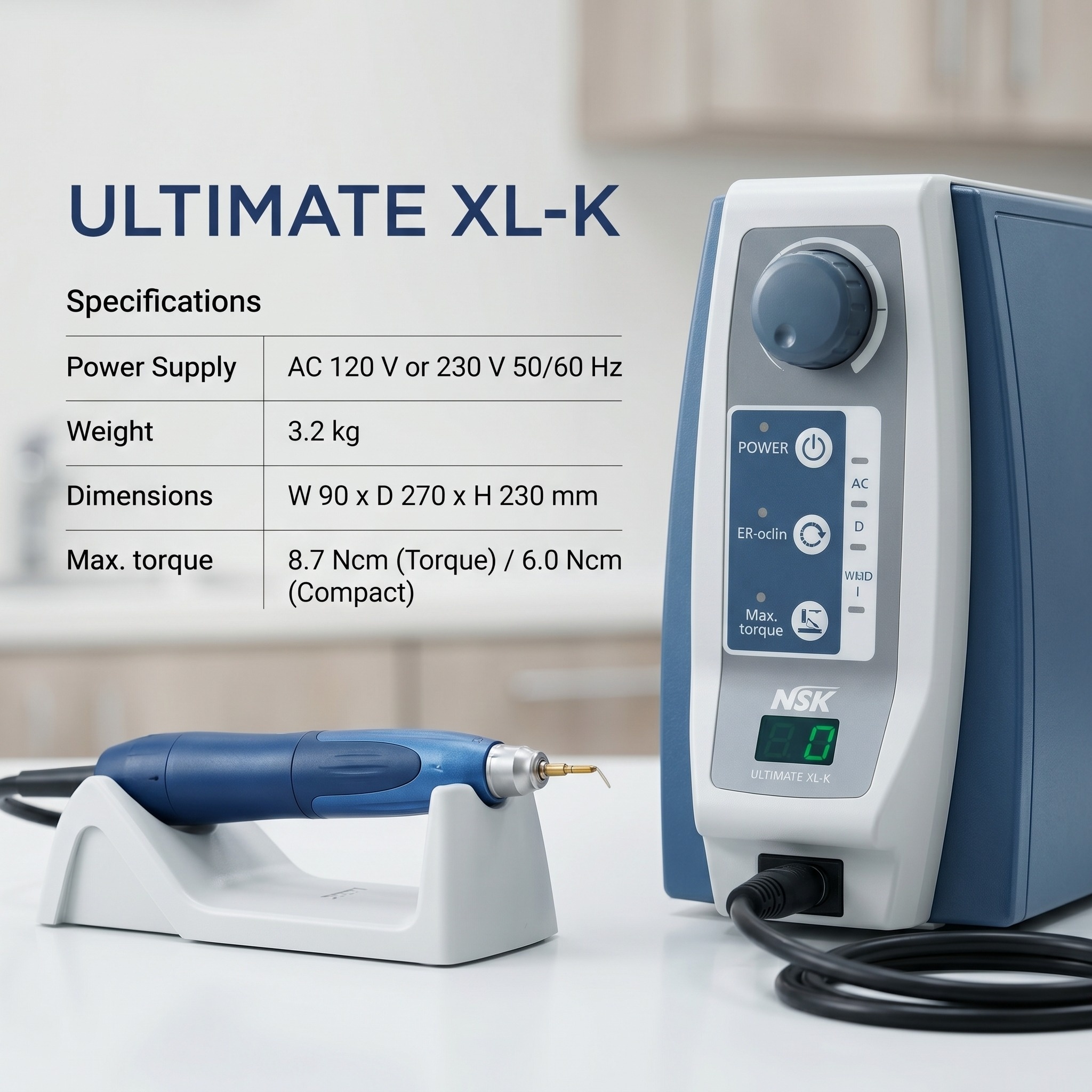 NSK Ultimate XL-KT Micromotor Knee Type Complete Set (Y141495)