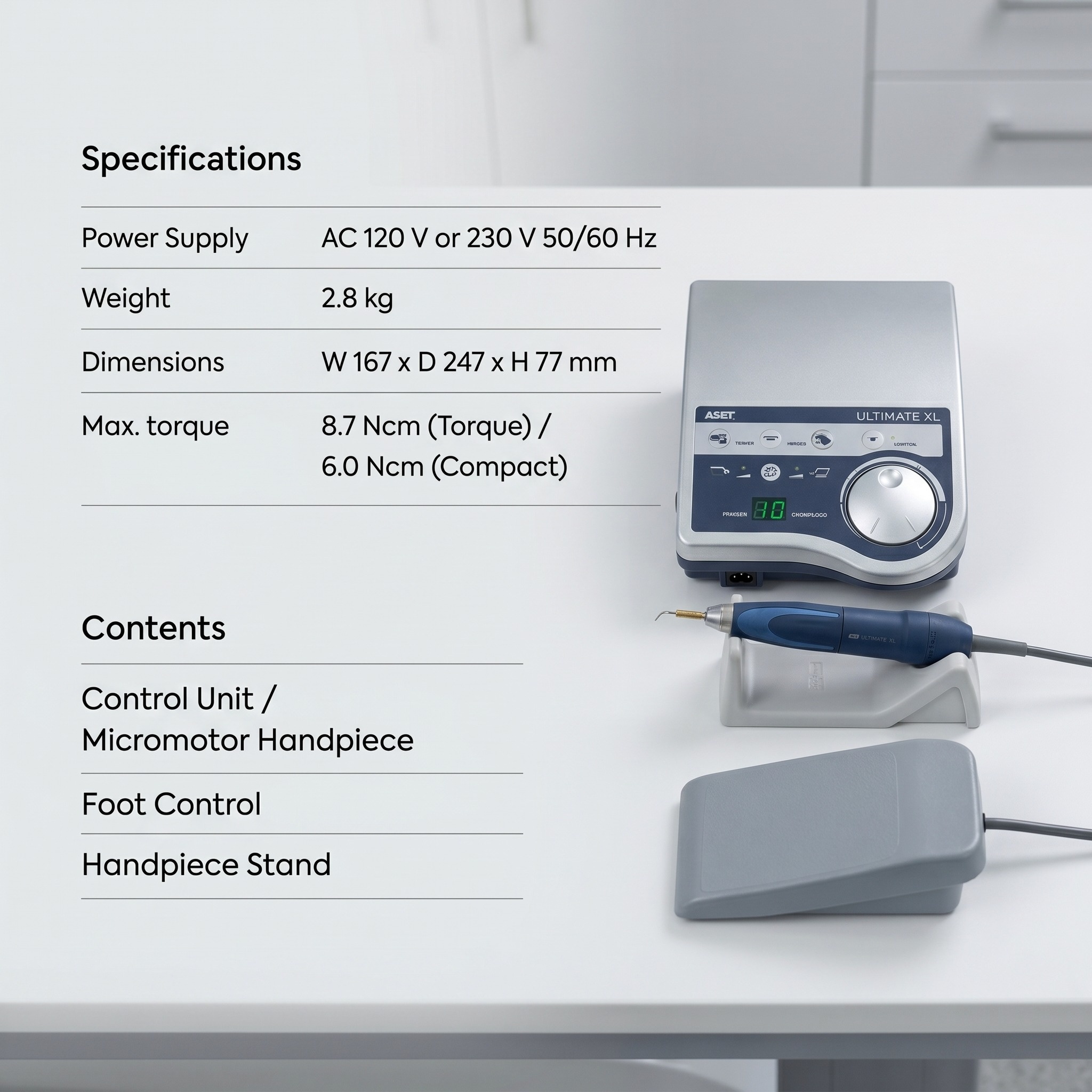 NSK Ultimate XL-GT Lab Micromotor Desktop Complete Set (Y141469)