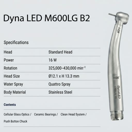 NSK Dyna LED M600LG B2 Standard Airotor Handpiece (P1106)